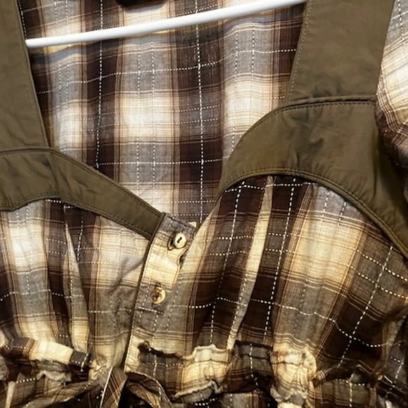 Unique Plaid Baby Doll Dress With Pockets - Picture 5 of 9